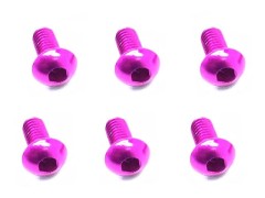 NAX-306PK　70-75 ジュラルミン ヘックスボタンビス 3x6 (ピンク/6本入)