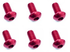 NAX-306R　70-75 ジュラルミン ヘックスボタンビス 3x6 (レッド/6本入)