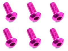 NAX-308PK　70-75 ジュラルミン ヘックスボタンビス 3x8 (ピンク/6本入)