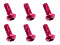 NAX-308R　70-75 ジュラルミン ヘックスボタンビス 3x8 (レッド/6本入)