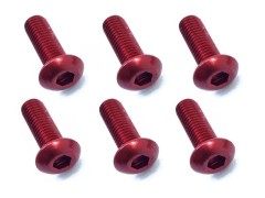 NAX-310R　70-75 ジュラルミン ヘックスボタンビス 3x10 (レッド/6本入)