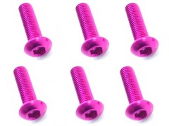 NAX-312PK　70-75 ジュラルミン ヘックスボタンビス 3x12 (ピンク/6本入)