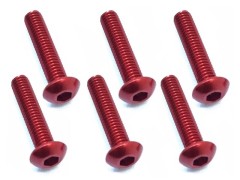 NAX-314R　70-75 ジュラルミン ヘックスボタンビス 3x14 (レッド/6本入)