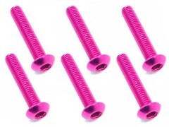 NAX-316PK　70-75 ジュラルミン ヘックスボタンビス 3x16 (ピンク/6本入)