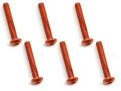 NAX-318OR　70-75 ジュラルミン ヘックスボタンビス 3x18 (オレンジ/6本入)