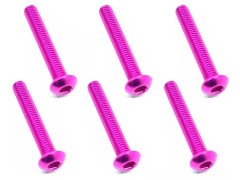 NAX-320PK　70-75 ジュラルミン ヘックスボタンビス 3x20 (ピンク/6本入)