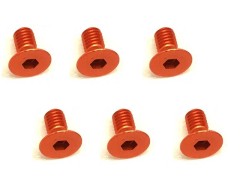 SAX-306OR　70-75 ジュラルミンヘックス 皿ビス 3x6 (オレンジ/6本入)