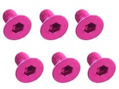 SAX-306PK　70-75 ジュラルミンヘックス 皿ビス 3x6 (ピンク/6本入)
