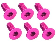 SAX-308PK　70-75 ジュラルミンヘックス 皿ビス 3x8 (ピンク/6本入)