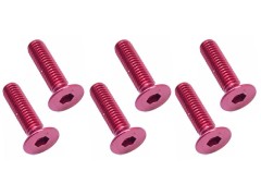 SAX-312R　70-75 ジュラルミンヘックス 皿ビス 3x12 (レッド/6本入)