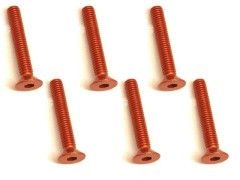 SAX-320OR　70-75 ジュラルミンヘックス 皿ビス 3x20 (オレンジ/6本入)