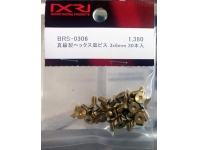 BRS-0308　真鍮製ヘックス皿ビス　3x8mm　30本入り　　(B)