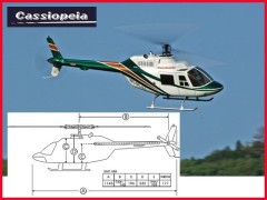 ● カシオペア　11113　BELL 206B ジェットレンジャー (スキッド付) グリーン　 550クラス