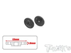 TE-242-B-1.6　13mm径削り出しショックピストン【φ1.6x2穴/1.8mm厚】