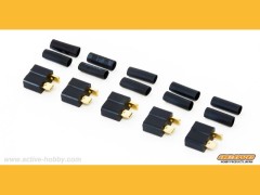 (B) AY030-2　T型2Pブラックコネクター (メス5個/収縮チューブ10個付)