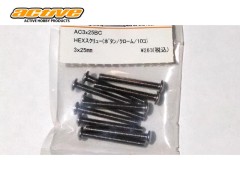 AC3x25BC　3x25mmHEXスクリュー(ボタン/クローム/10個)