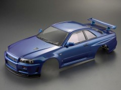 48716　1/10 NISSAN SKYLINE (BNR34)  メタリックブルー 完成ボディ