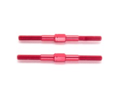 T057　アルミターンバックル M3x42mm（レッド/2本）