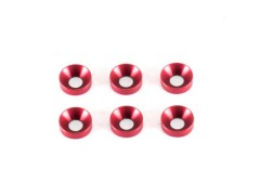 T077　アルミコーンワッシャー3mm（レッド/6個）