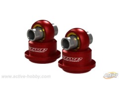 STR236R　ドリパケ用ピロボール付ショックキャップ （全長調整式/2セット/レッド）