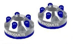 STR241DB　リアルスケール・５穴ホイールナット（2個/シルバー＆ダークブルー）