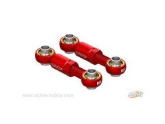 STR256R　ピロボール付ショートステアリングロッド （20～25mm）　レッド