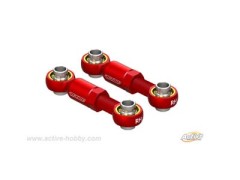 STR257R　ピロボール付ショートステアリングロッド （25～30mm）　レッド