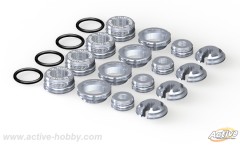 AC434S　アルミ・カラードショックパーツセット（シルバー）TRFダンパー用4本分