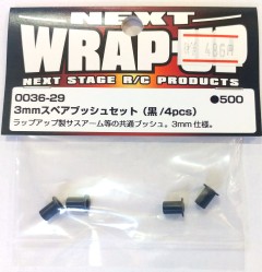 0036-29　3mmスペアブッシュセット(黒／4pcs)