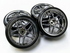 HD-012WC　ホイールはめ込み済みドリフトタイヤ(BRW02ホイール オフセット2 Wクローム)　