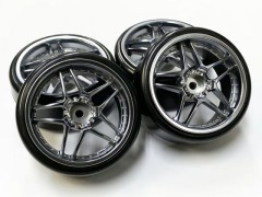 HD-012MC　ホイールはめ込み済みドリフトタイヤ（BRW02ホイール オフセット2 マットクローム)