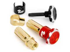 1UP-190455　Lockdown Adjustable Bullet Plugs - 5mm - Red/Black