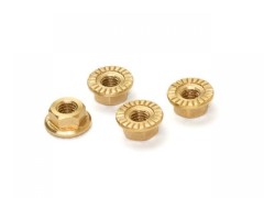 SMJ1345　マシンカット真鍮セレート付フランジホイールナット M4（4個）