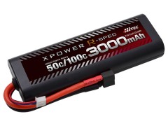 XPR3000-RD-B　XPOWER R-SPEC　Li-Po 7.4V 3000mAh 50C/100C T型　ディーンズコネクター