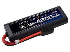 XPR4200-RT-B　XPOWER R-SPEC　Li-Po 7.4V 4200mAh 50C/100C　タミヤタイプコネクター