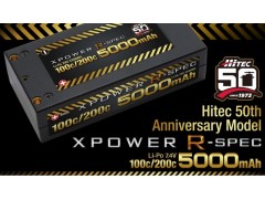 【 通販のみ 数量限定セール】 XPR5000S-50　XPOWER R-SPEC Li-Po 7.4V 5000mAh 100C/200C 50周年モデル　ショートタイプ ハイテック / HITEC