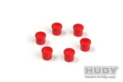 195054R#　HUDY プラスティックキャップ【14mm/レッド】