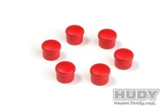 195058R#　HUDY プラスティックキャップ【18mm/レッド】