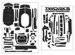 TS-045　　シャイニーカーボン柄プロポスキン　サンワM17用　ブラック&シルバー