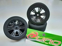 UN10137CB#2　1/10カーボンホイル接着済タイヤ BOOST 2 リア