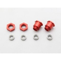 WP-0155　タミヤ2駆バギー用フロント六角ホイールハブ レッド OP-2044ホイール用