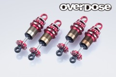 OD3901　ハイグレードショックセット spec.4 ( 全長調整式 , 4 セット/ レッド)