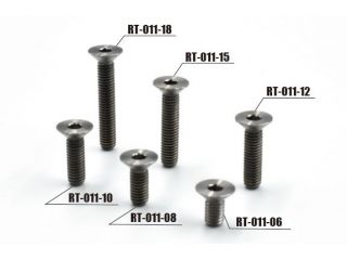 RT-021-08　SPMチタン製 M3x8mm フラットヘッドスクリュー （4本入）