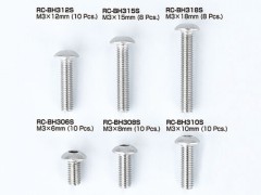 RC-BH318S　ステンレス製 M3×18mm ボタンヘッドスクリュー (8本入)
