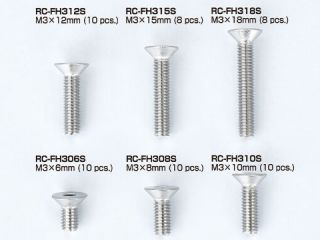 RC-FH318S　ステンレス製 M3×18mm フラットヘッドスクリュー (8本入)