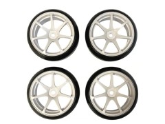 HD-091WH　ホイールはめ込み済み 引っ張りドリフトタイヤ（AVS MODEL T7ホイール オフセット1 ホワイト)