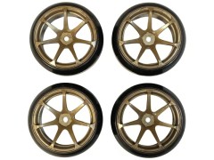HD-091BR　ホイールはめ込み済み 引っ張りドリフトタイヤ（AVS MODEL T7ホイール オフセット1 ブロンズ)