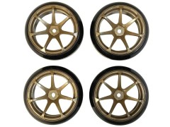 HD-093BR　ホイールはめ込み済み 引っ張りドリフトタイヤ（AVS MODEL T7ホイール オフセット3 ブロンズ)