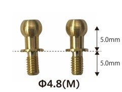 ET-087　真鍮ピロボール Φ4.8 (M)  首上5.0mm/ネジ部5.0mm　2個入