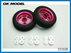 OK模型　33308　アルミホイルスポンジタイヤNF 50mm (2個入)　　(在庫限り)